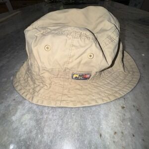 Y2K Old Navy Bucket Hat Kids‎ 4T-5T Khaki Tan Embroidered Summer Fishing